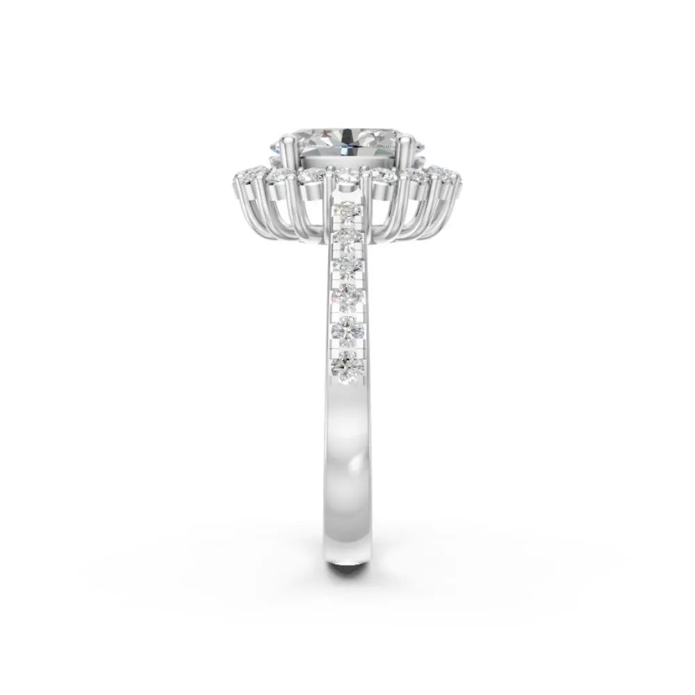 HaloGrace Oval Diamond Ring White Gold