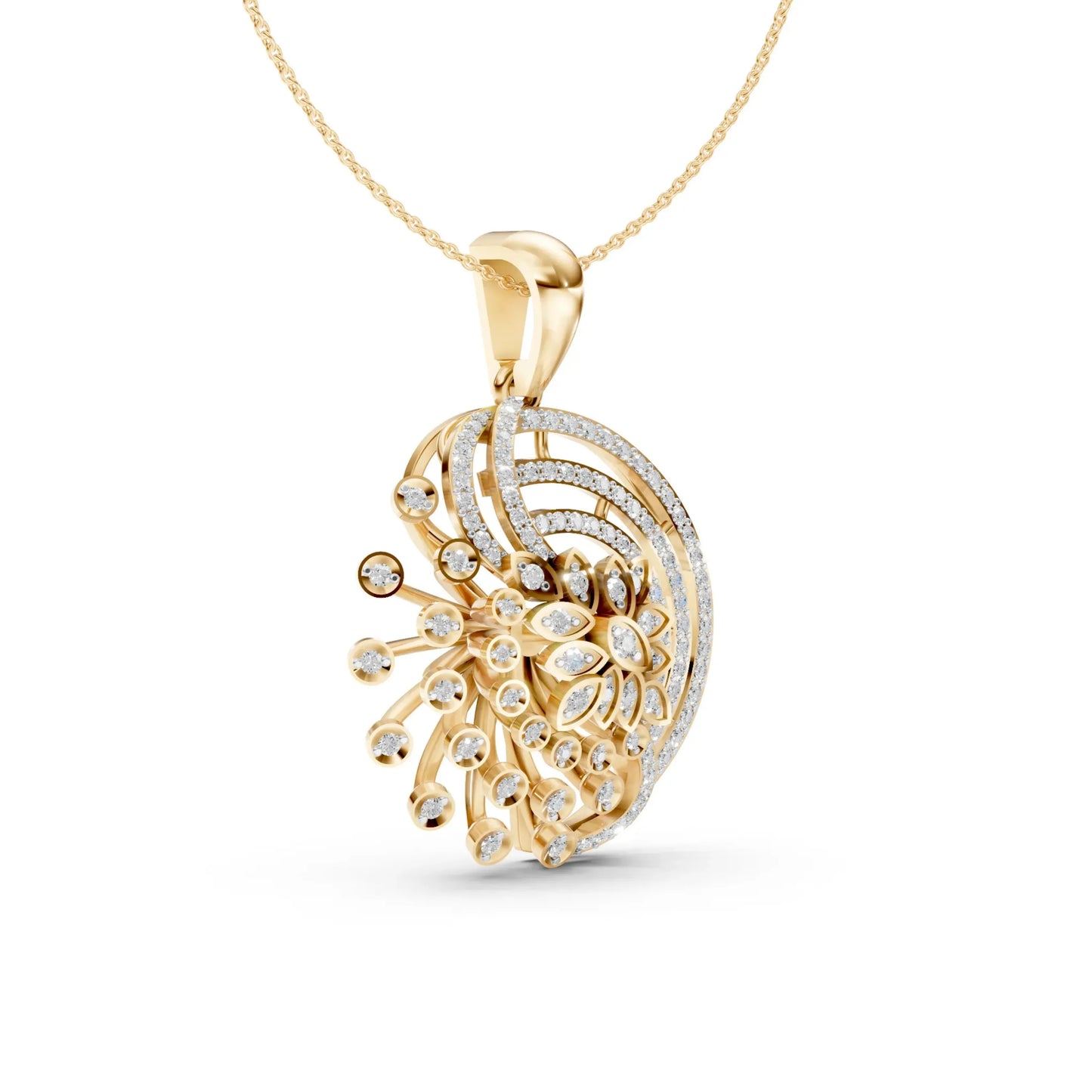 Spiral Bloom Pendant Yellow Gold