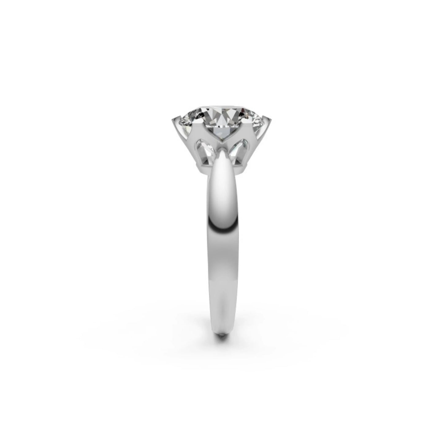 Sculpted Shine Solitaire Ring white Gold