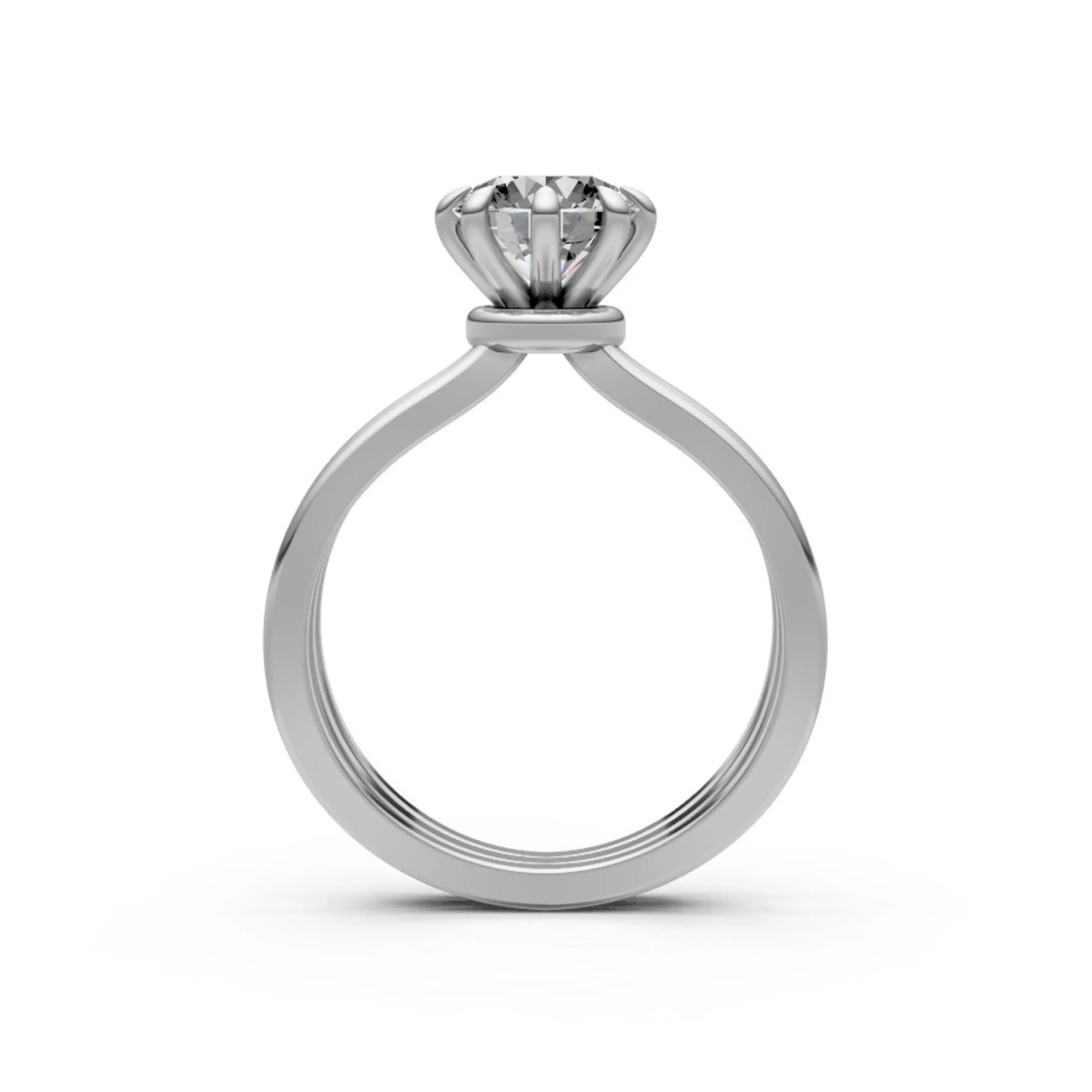 SplitShine Solitaire Ring White Gold
