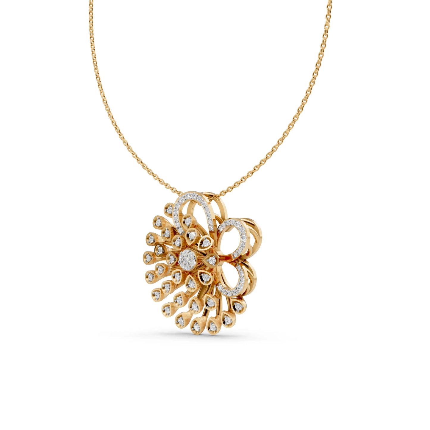 Floral Burst Pendant Yellow Gold