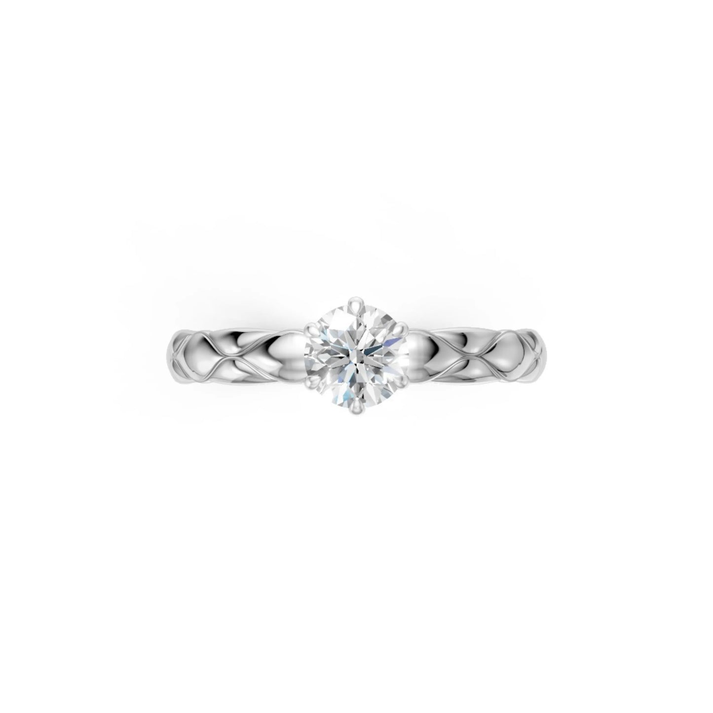 Braided Grace Solitaire Ring White Gold