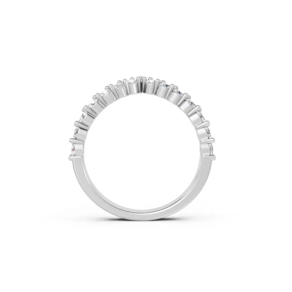 Timeless V-Curve Wedding Band White Gold