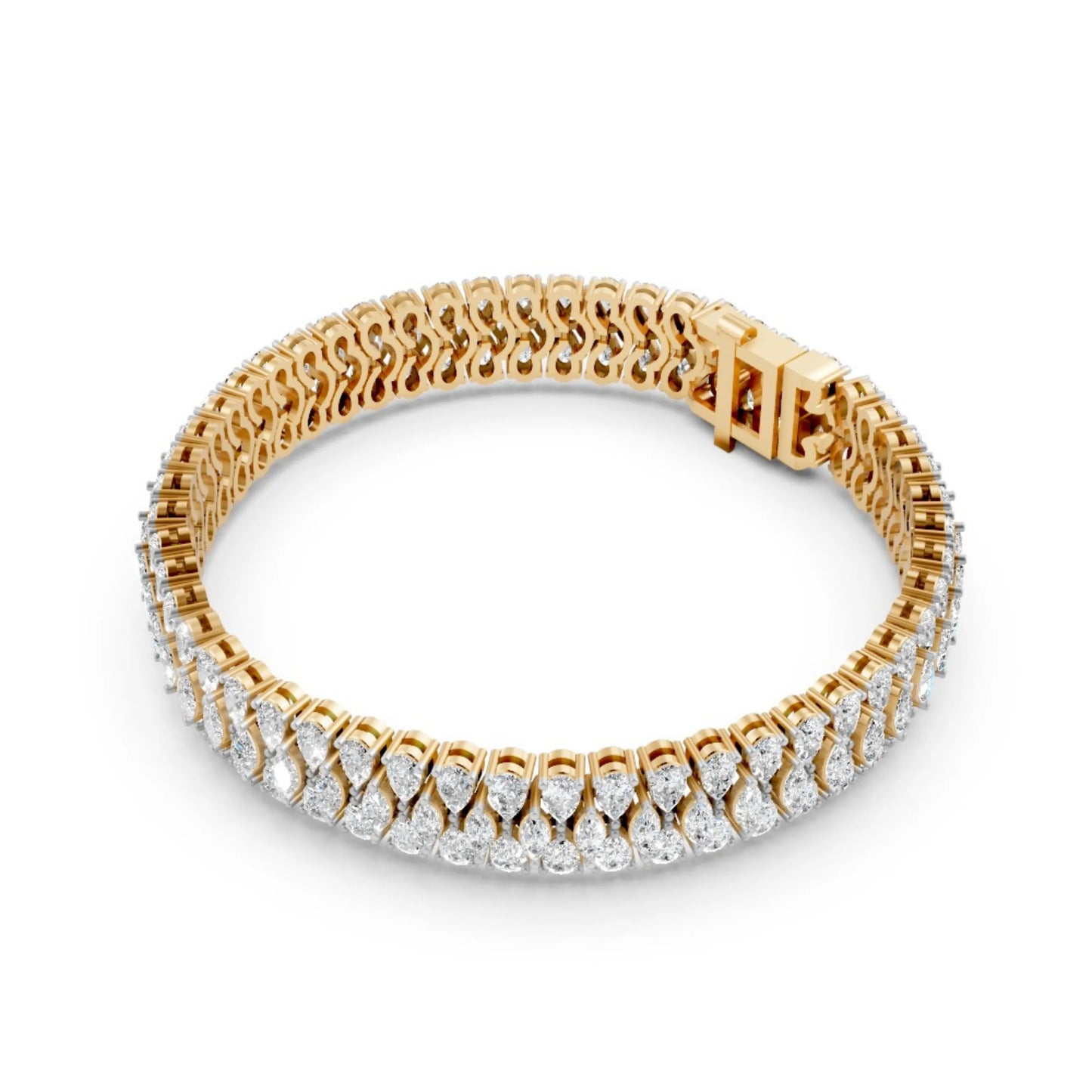 Marquise Diamond Tennis Bracelet Yellow Gold