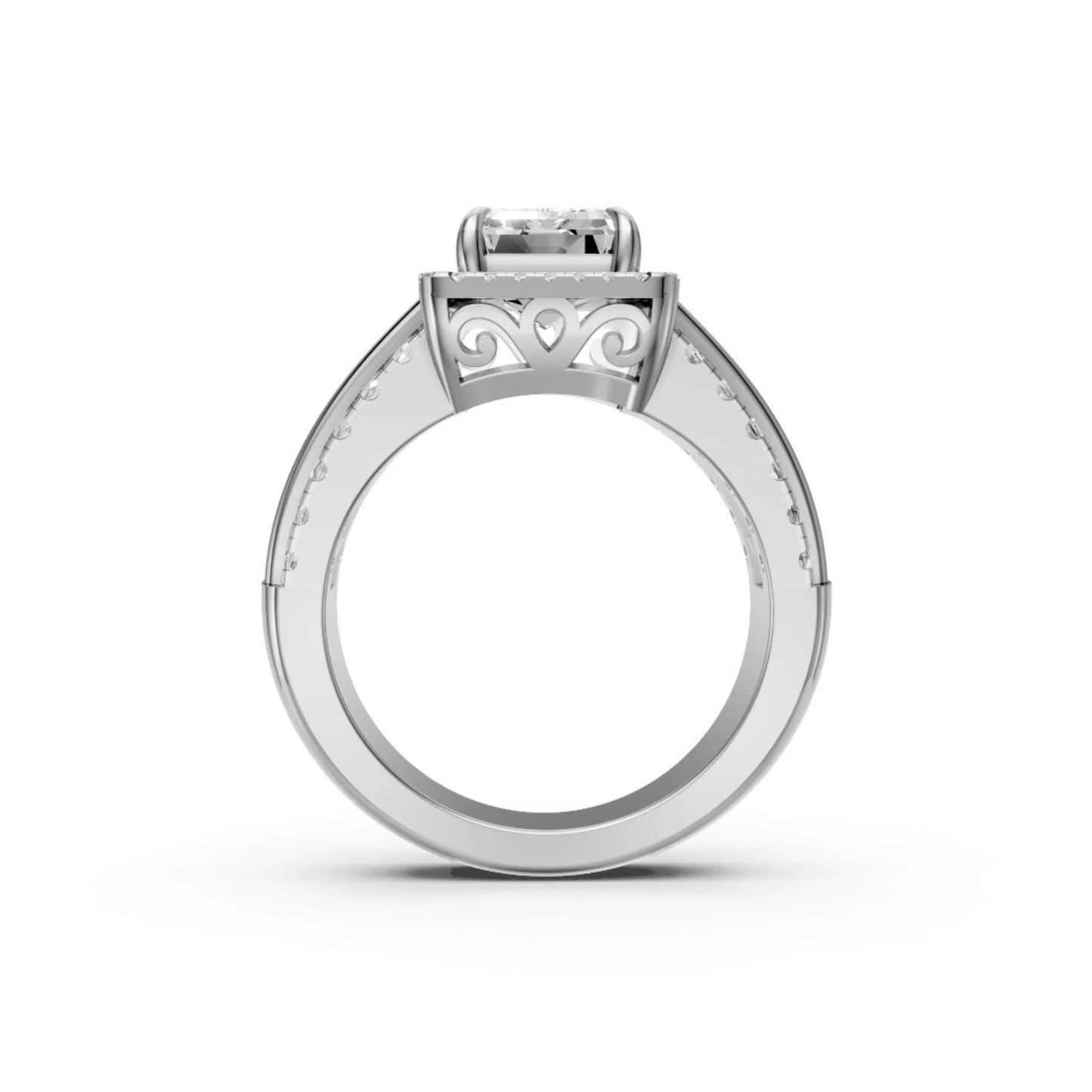 Emerald Baguette Ring White Gold