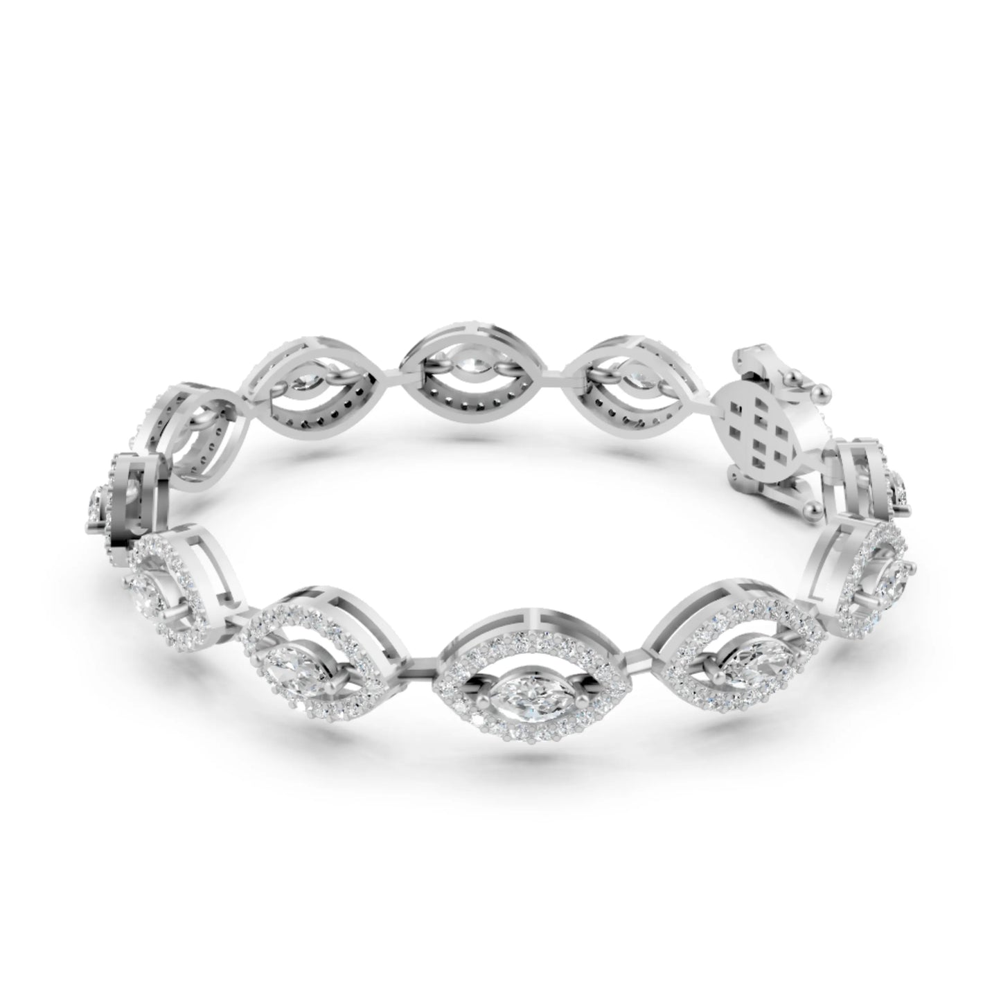 Paisley Diamond Bracelet White Gold