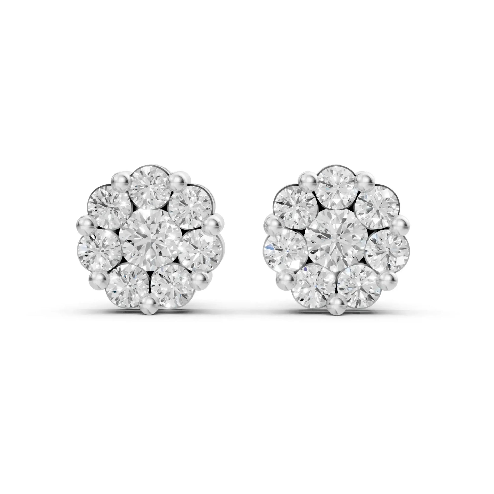 Round Diamond Earrings – Studs, Hoops & Florals White Gold