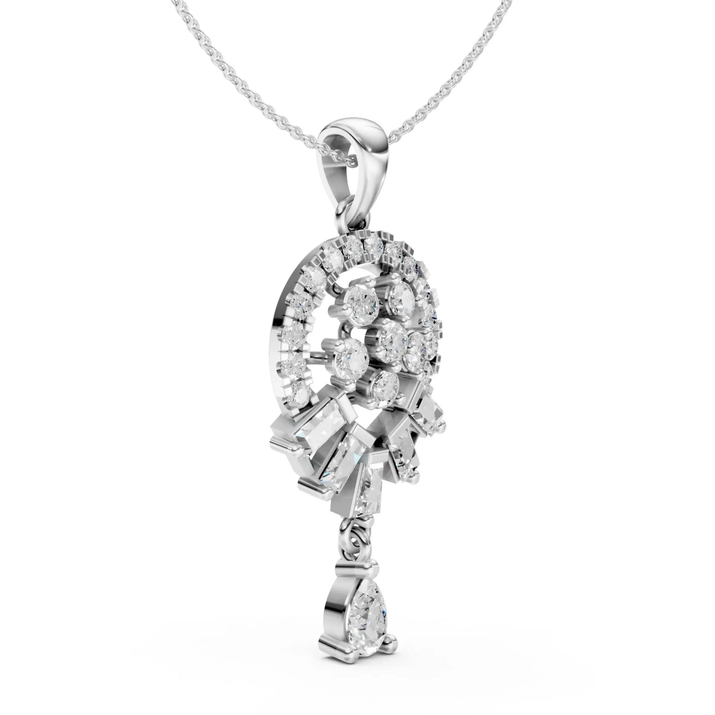 Radiant Drop Pendant White Gold