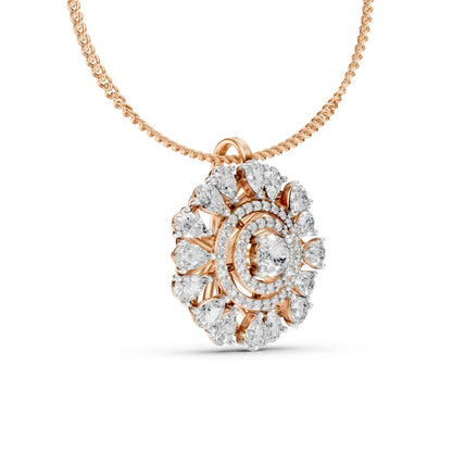 Grand Halo Pendant Rose Gold