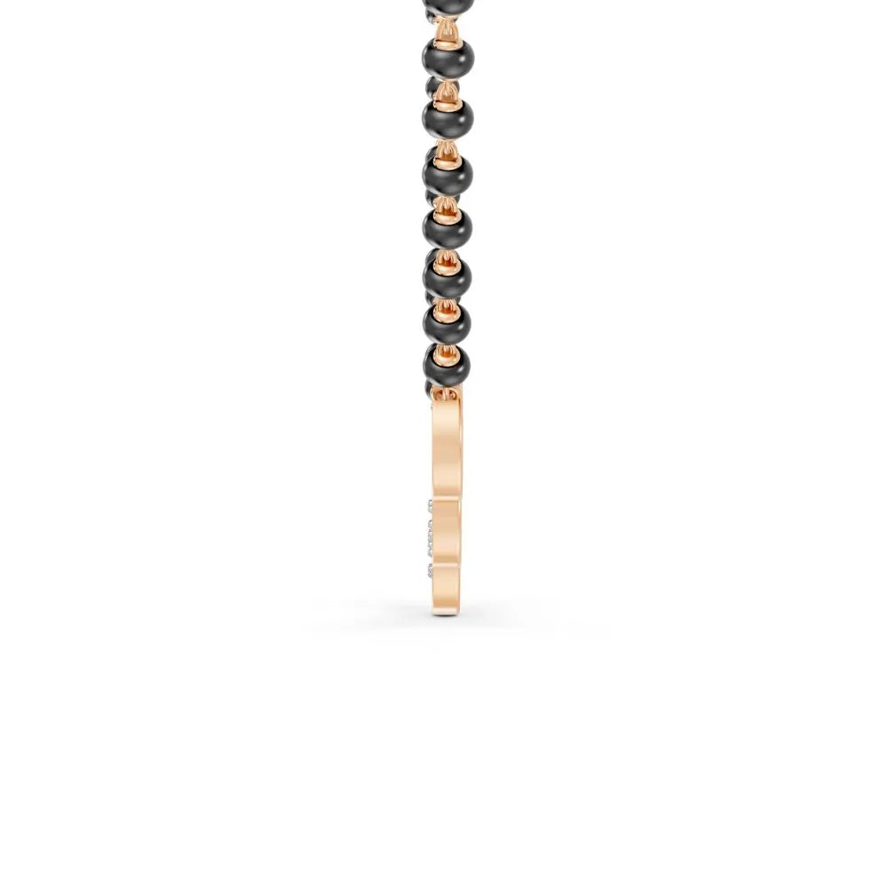 Contemporary Circle Motif Diamond Mangalsutra Design Rose Gold