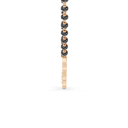 Contemporary Circle Motif Diamond Mangalsutra Design Rose Gold