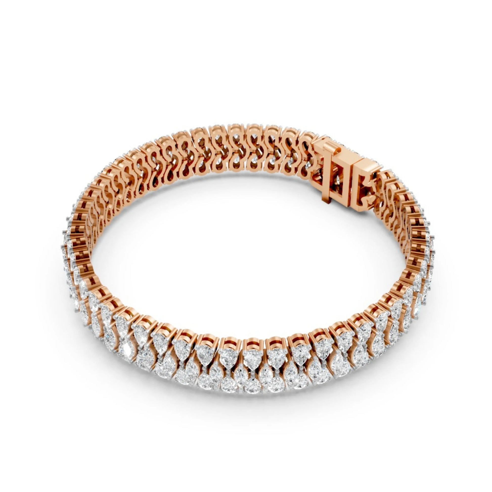 Marquise Diamond Tennis Bracelet Rose Gold