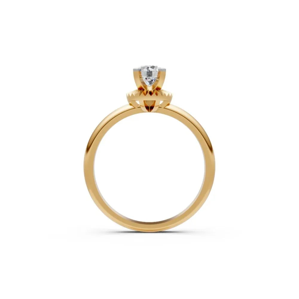 Pleated Grace Solitaire Ring Yellow Gold