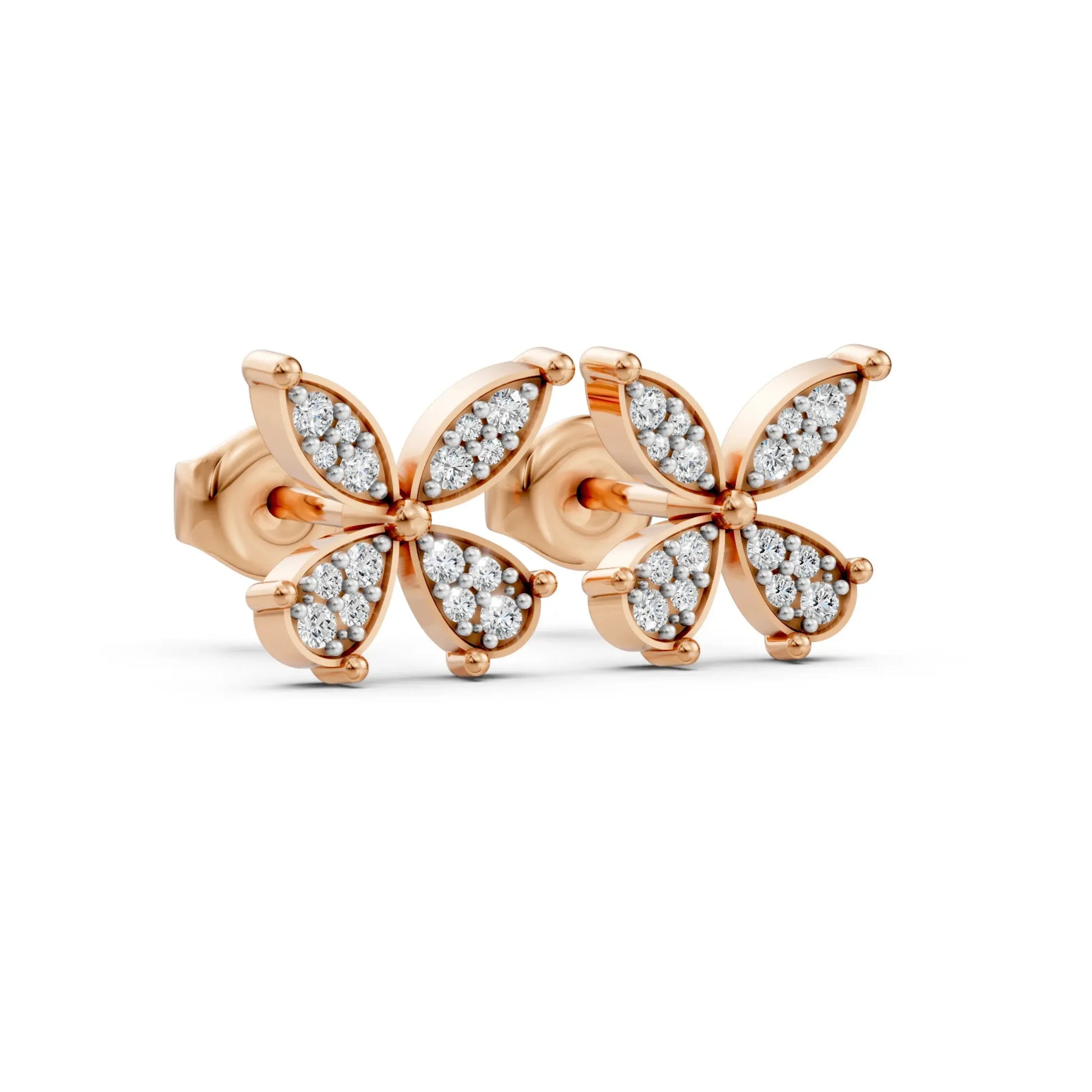 Round Diamond Earrings – Studs & Hoops Rose Gold