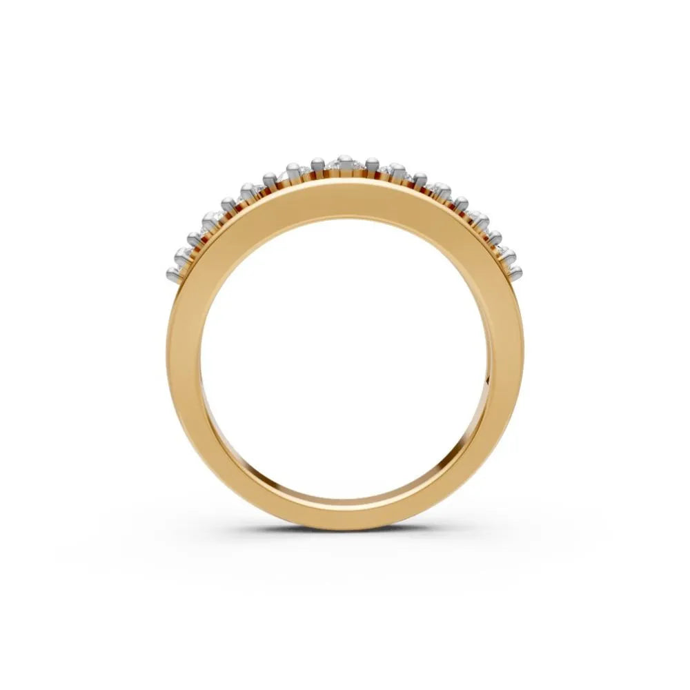 Vintage Filigree Diamond Band Yellow Gold