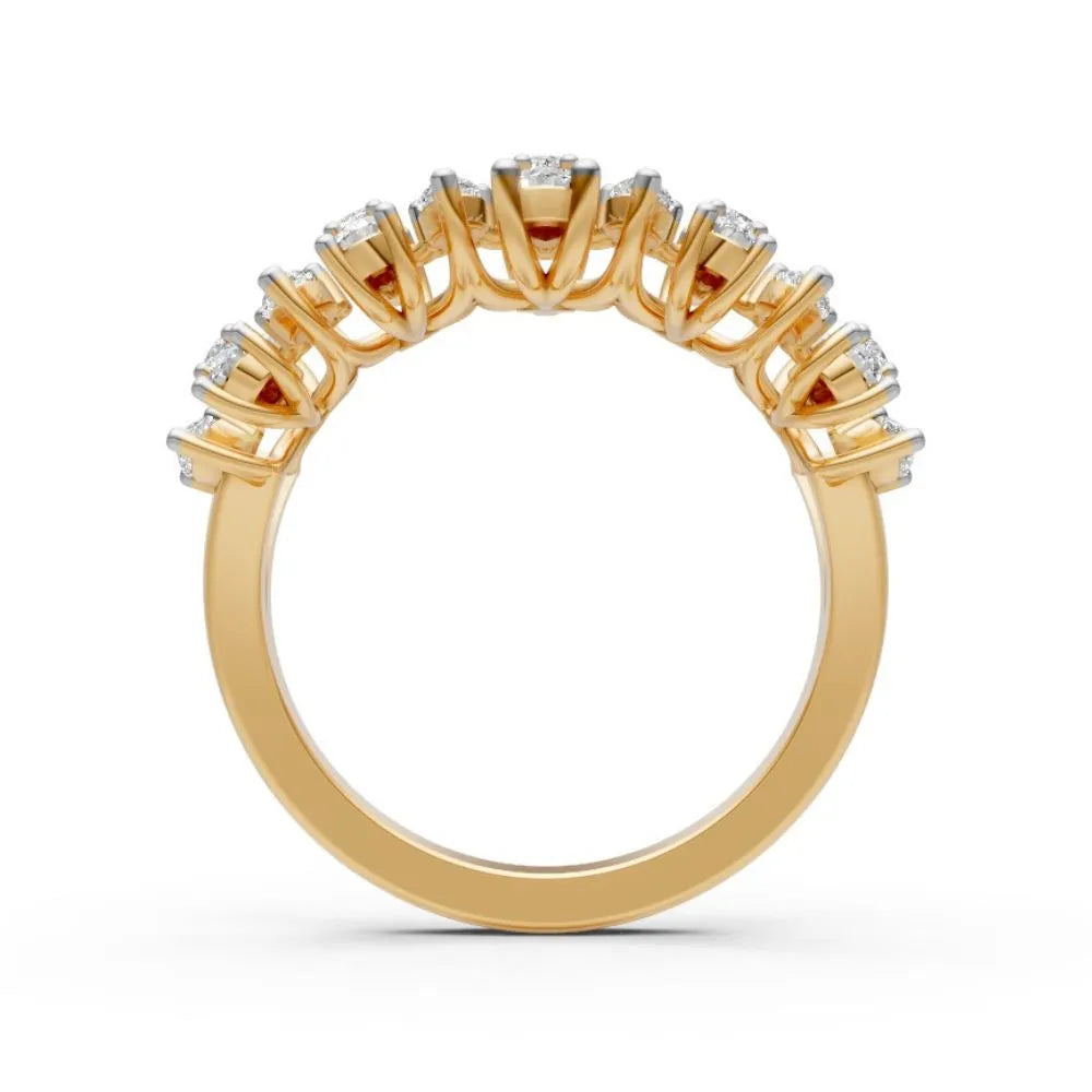 RoseBloom Floral Cluster Ring Yellow Gold