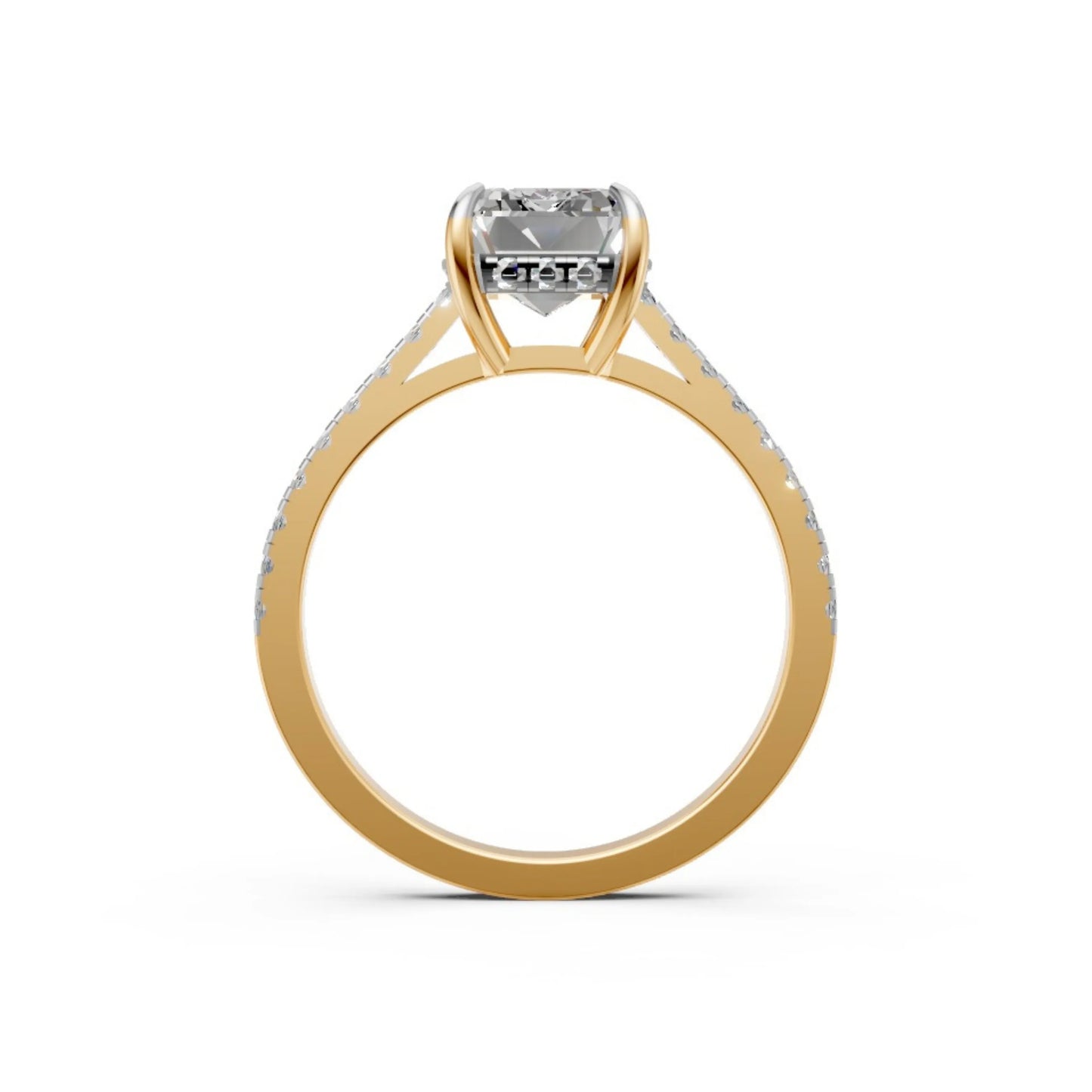 EternaLine Pavé Emerald Ring Yellow Gold