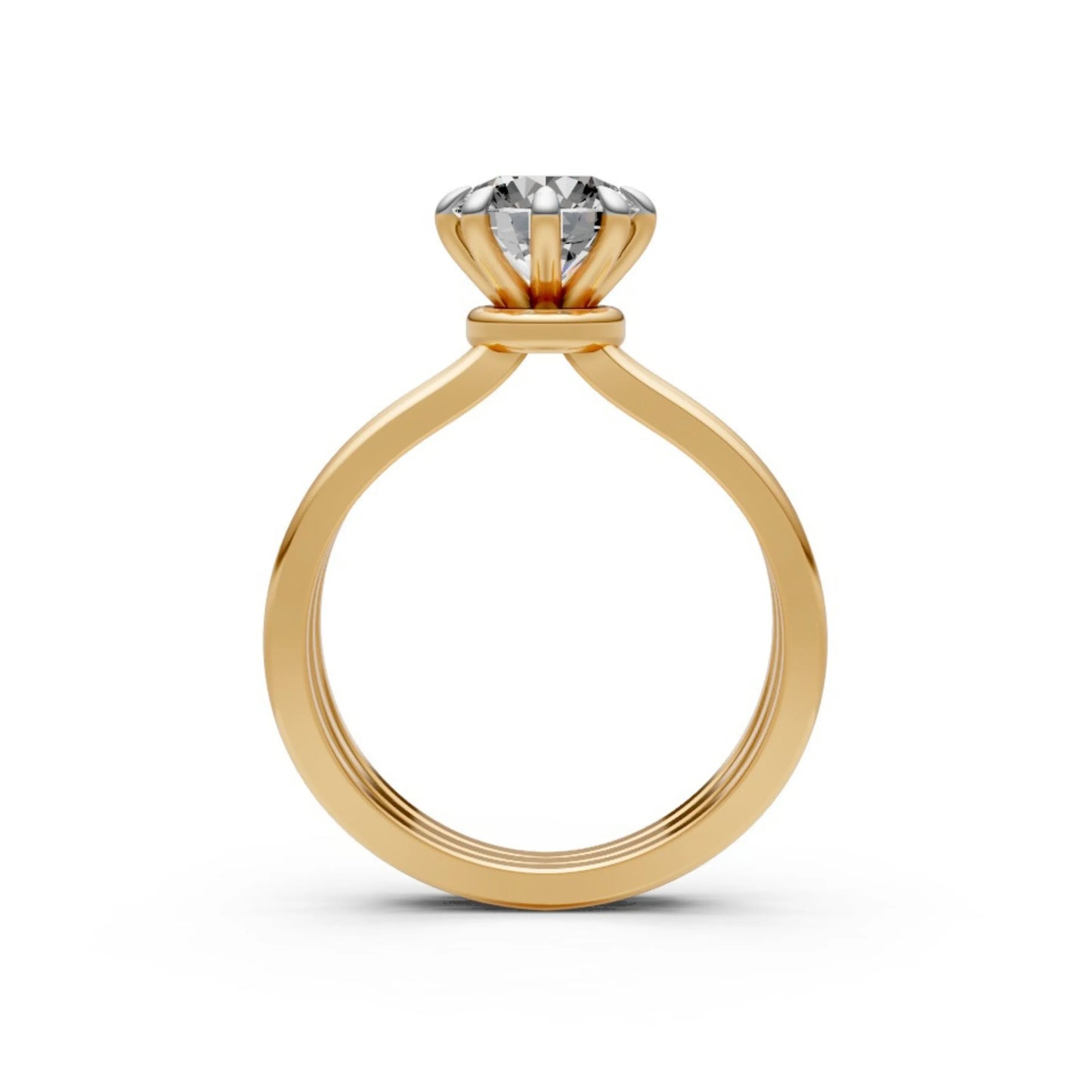 SplitShine Solitaire Ring Yellow Gold
