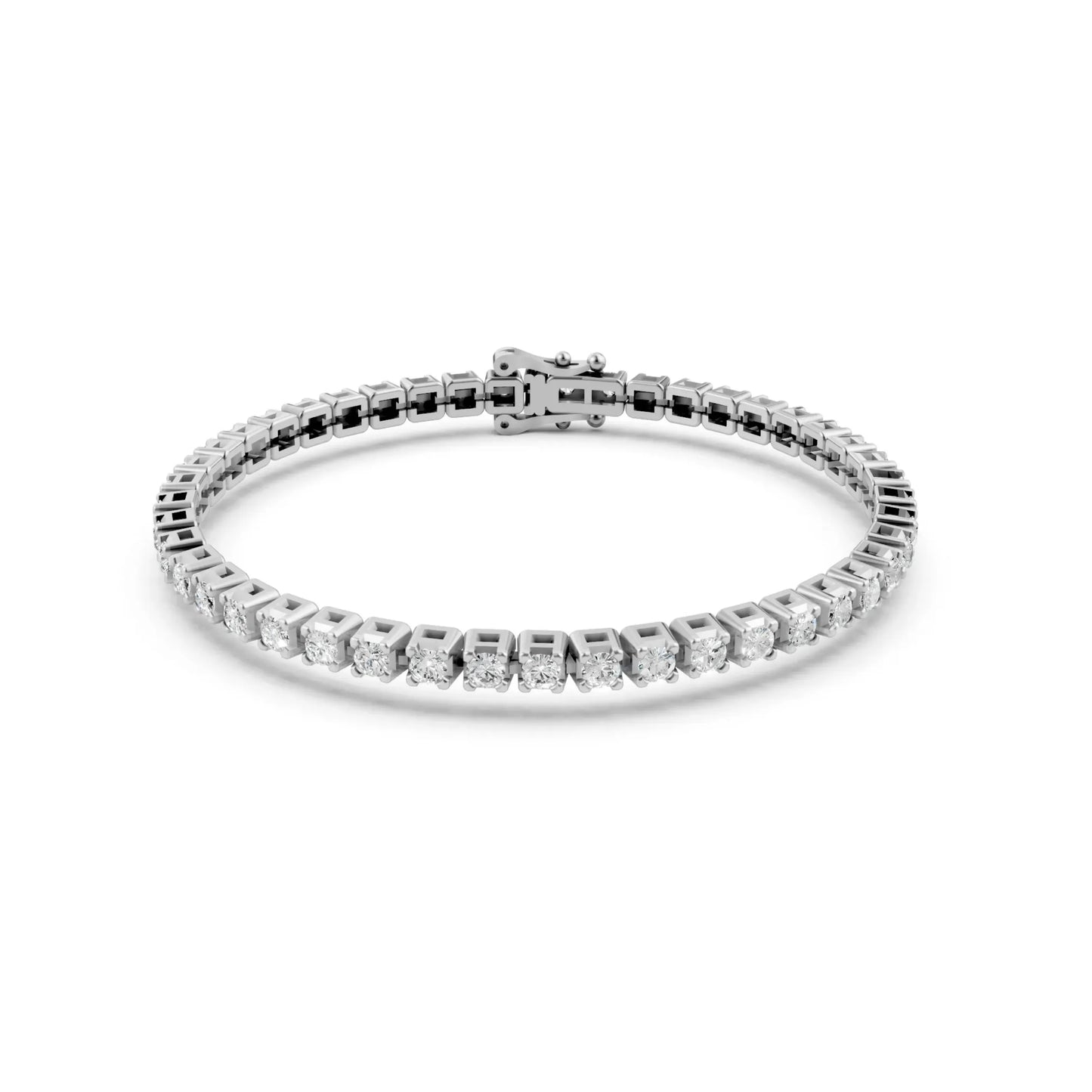 Elegant Round Diamond Tennis Bracelet White Gold