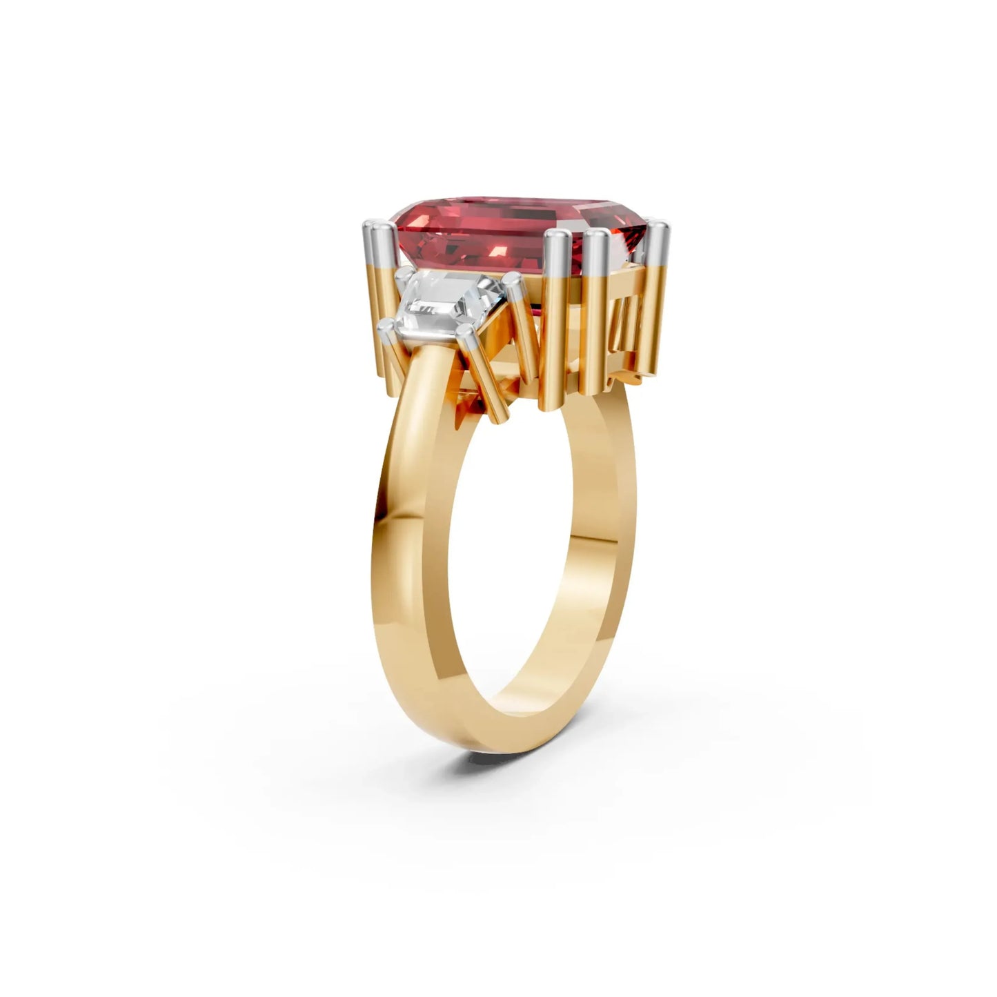 CrimsonFlare Ruby & Diamond Ring Yellow Gold