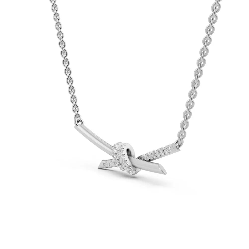 Diamond Knot Necklace White Gold