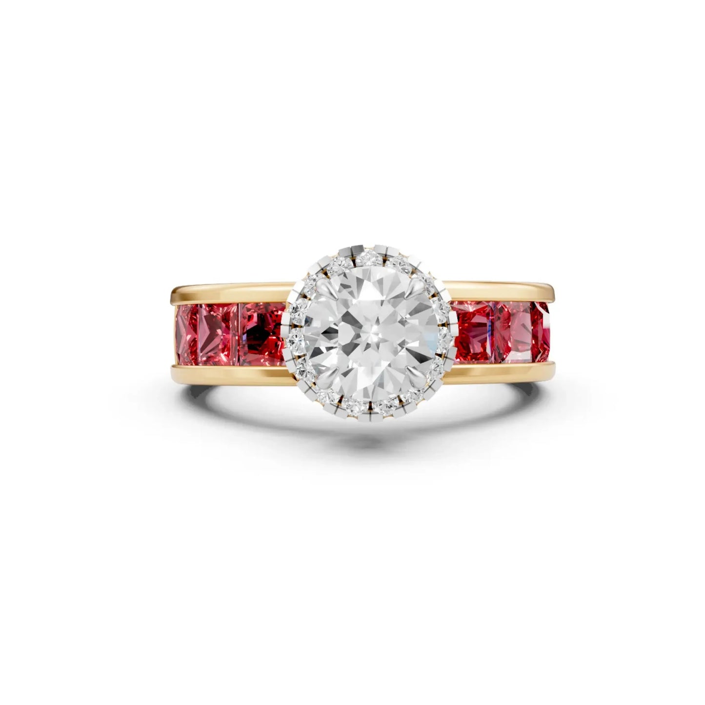 Ruby Channel Solitaire Ring Yellow Gold
