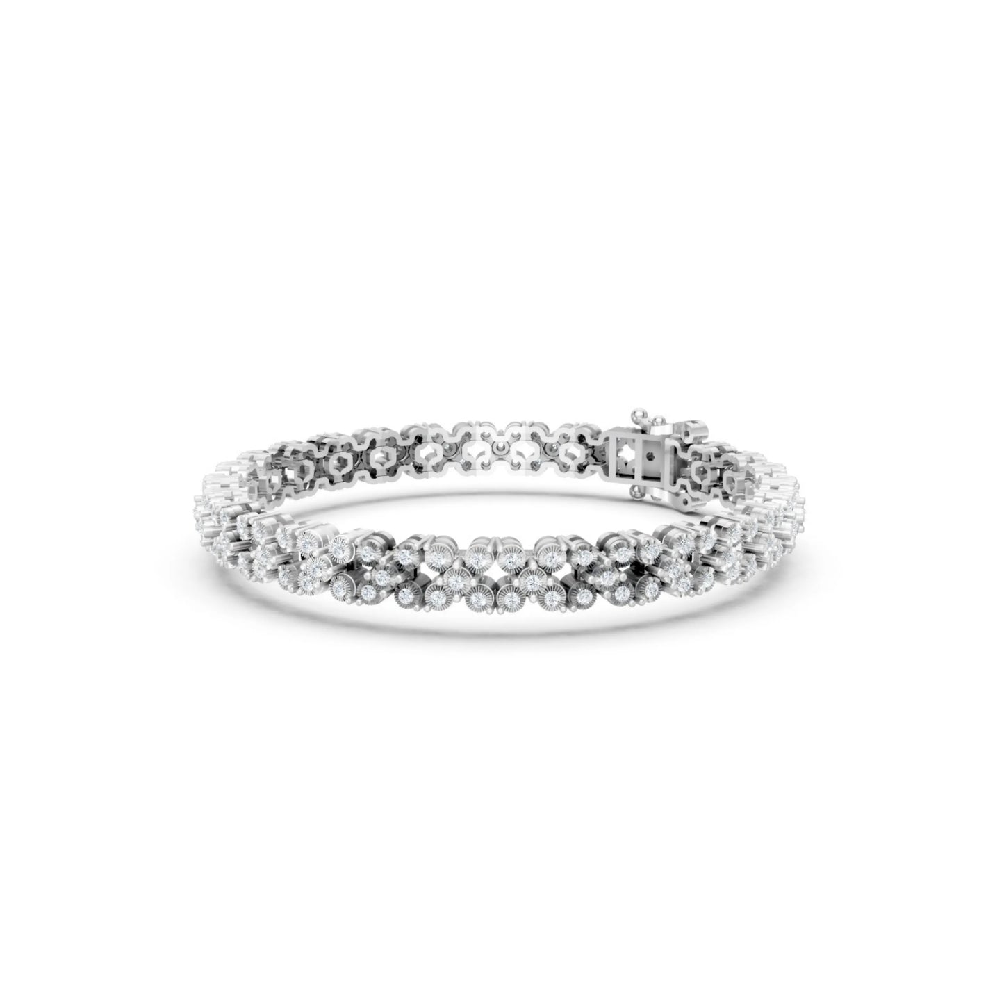Double Row Diamond Bracelet White Gold