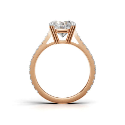 Radiant Pavé Solitaire Ring Rose Gold