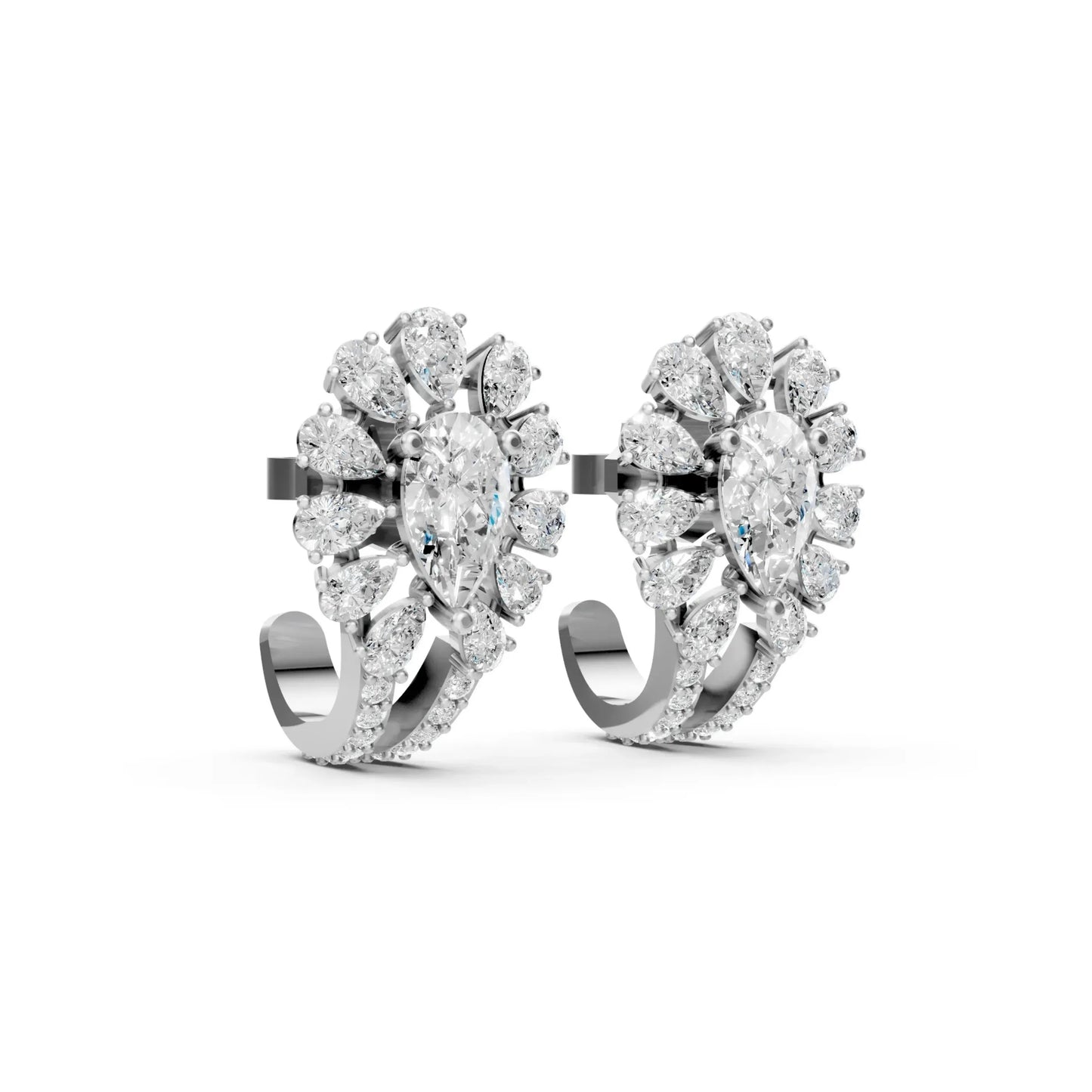 Pear Diamond Earrings White Gold