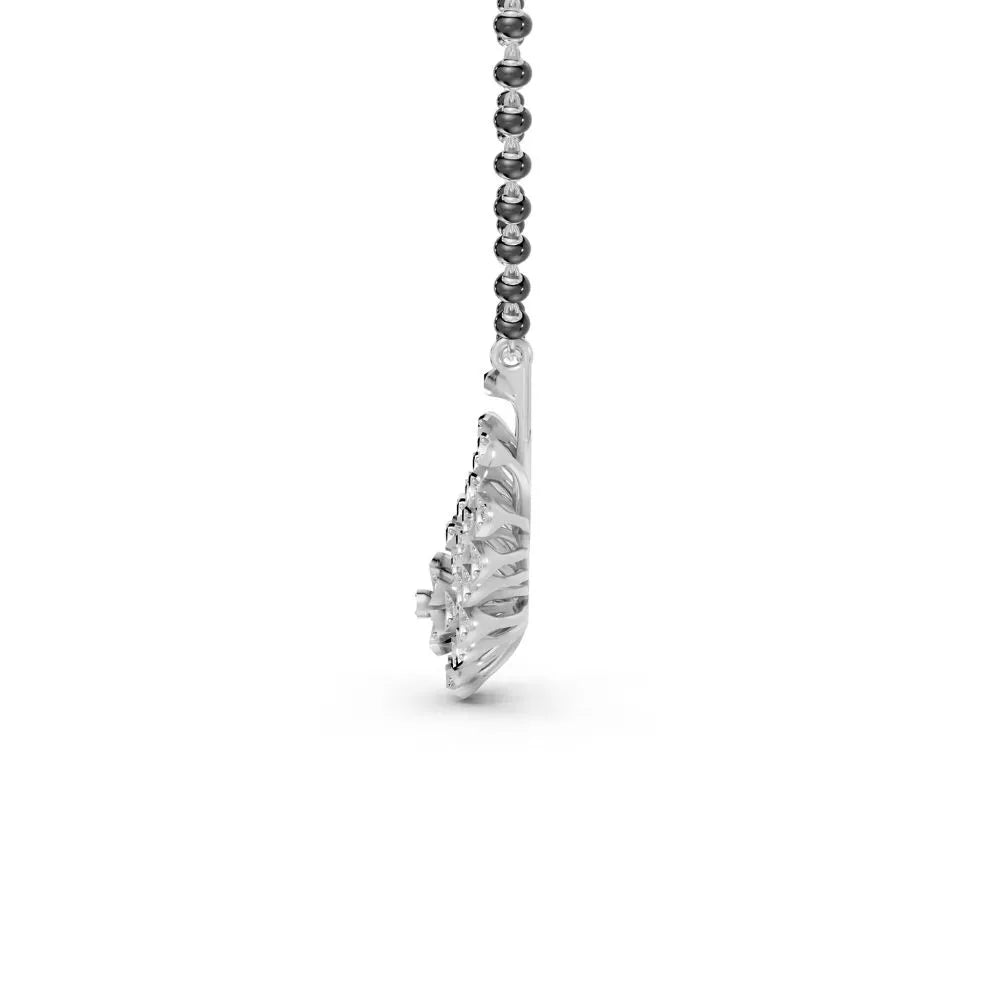 Contemporary Diamond Floral Mangalsutra with Marquise Accents White Gold