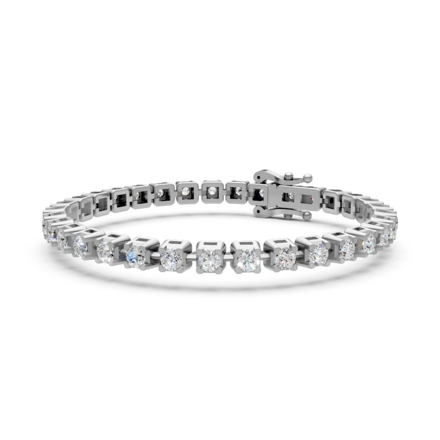 Round Brilliant Diamond Tennis Bracelet White Gold