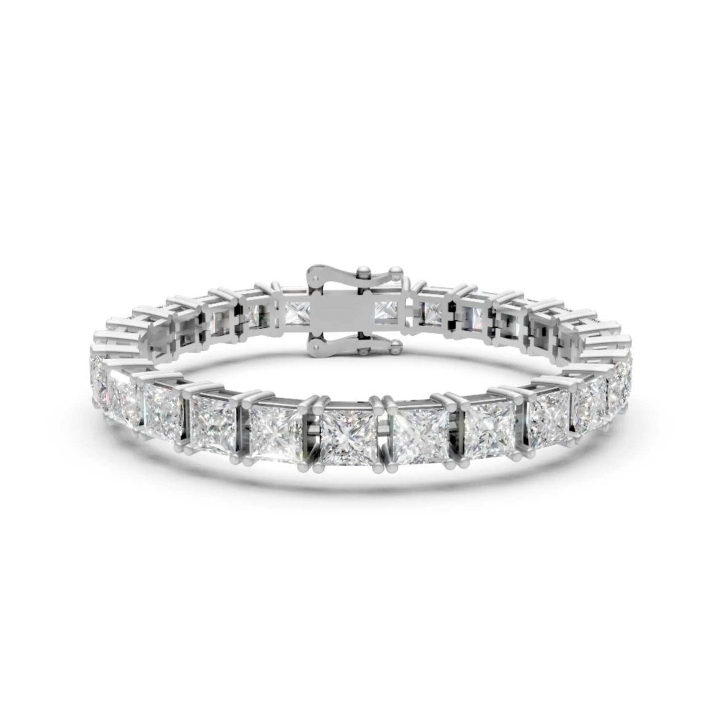 Princess-Cut Diamond Bracelet White Gold