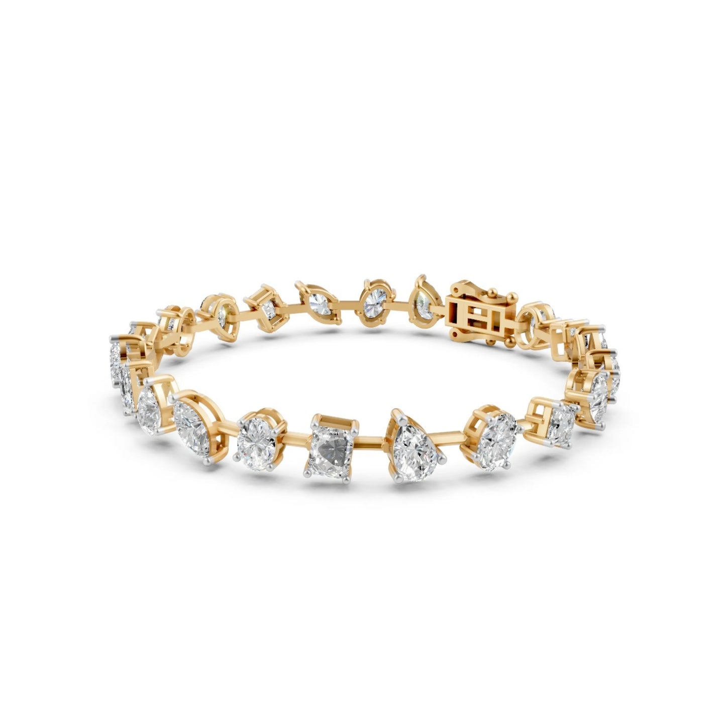 Multi-Shape Diamond Bracelet Yellow Gold