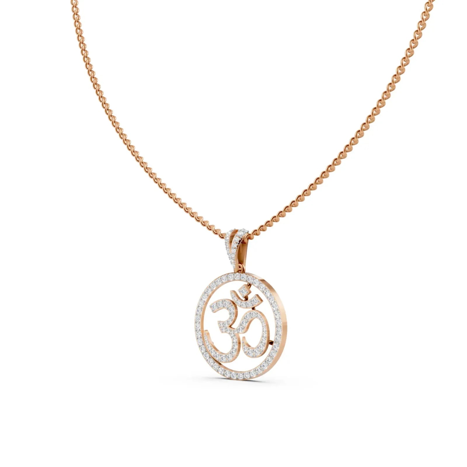 Diamond Om Pendant Rose Gold