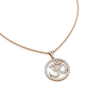 Diamond Om Pendant Rose Gold