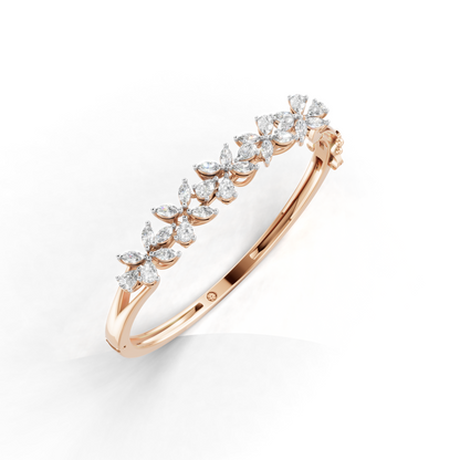 Exquisite Round and Marquise Diamond Bracelet